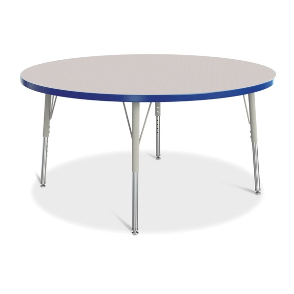 Jonti-Craft Berries Round Activity Table, 48 in. Diameter, E-height, Freckled Gray/Blue/Gray - 6433JCE003