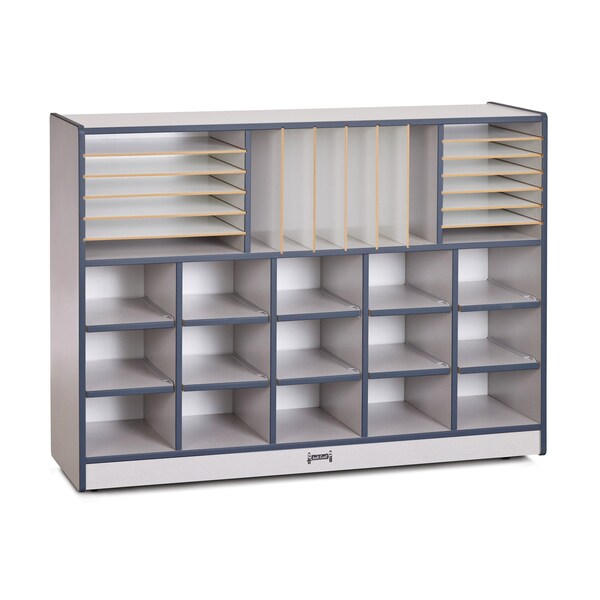 Jonti-Craft Rainbow Accents Sectional Cubbie-Tray Mobile Unit, without Trays, Navy - 0415JCWW112