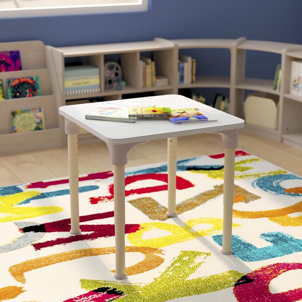Flash Furniture 24 in W, 24 in L, 23 in H, Beechwood, Birch Plywood, Steel, Beech/White - MK-ME088024-GG