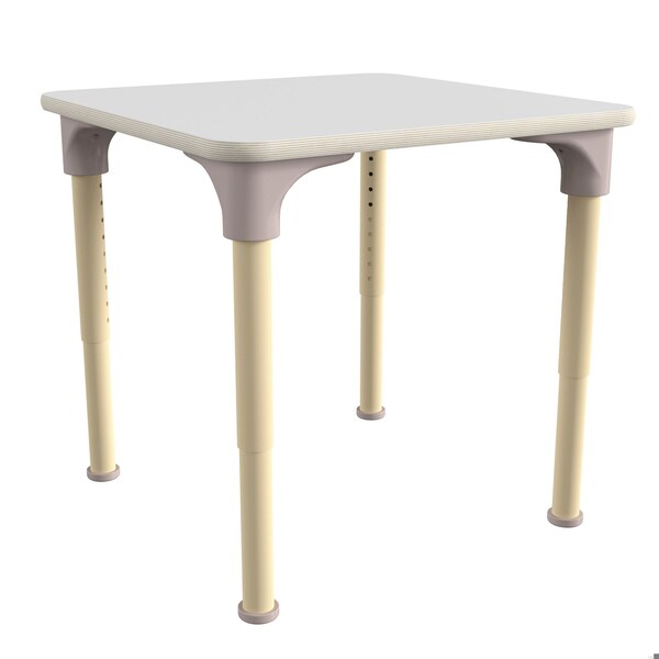 Flash Furniture 24 in W, 24 in L, 23 in H, Beechwood, Birch Plywood, Steel, Beech/White - MK-ME088024-GG