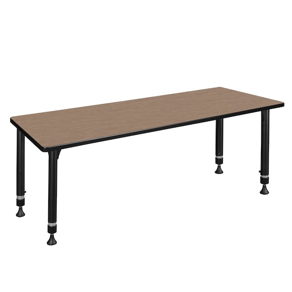 Regency Kee Height Adjustable Classroom Activity Table, 66 in W, 24 in L, Noble Oak - MT6624NOAPBK