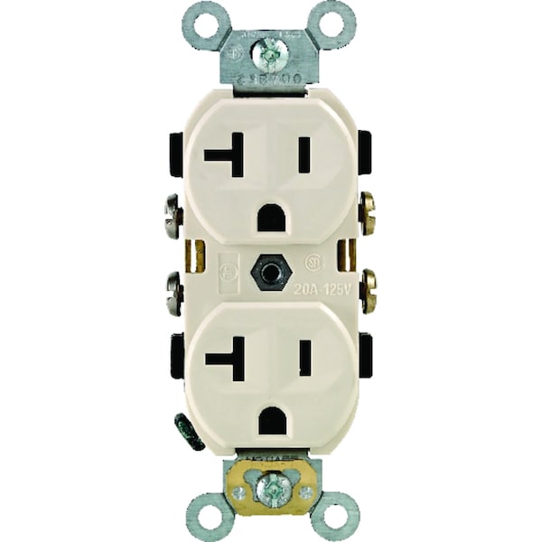 Leviton Tomacorriente Dúplex Almendra Claro de 20 amperes y 125 V 5-20R - 0CR20-0TS