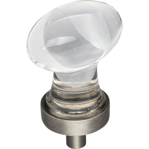 Jeffrey Alexander 1-1/4" Overall Length Brushed Pewter Football Glass Harlow Cabinet Knob - G110BNBDL