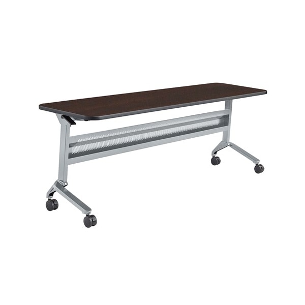 Safco Rectangle Flip-N-Go 24 x 72" Rectangular Training, 72 W, 24 L, 29 H, Laminate Top Top, Mocha - LF2472TSLVLDCM
