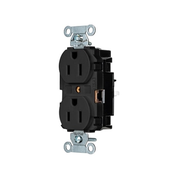 Receptáculo Hubbell, 1/2 hp, 125V CA, NEMA 5-15R - BR15STBK