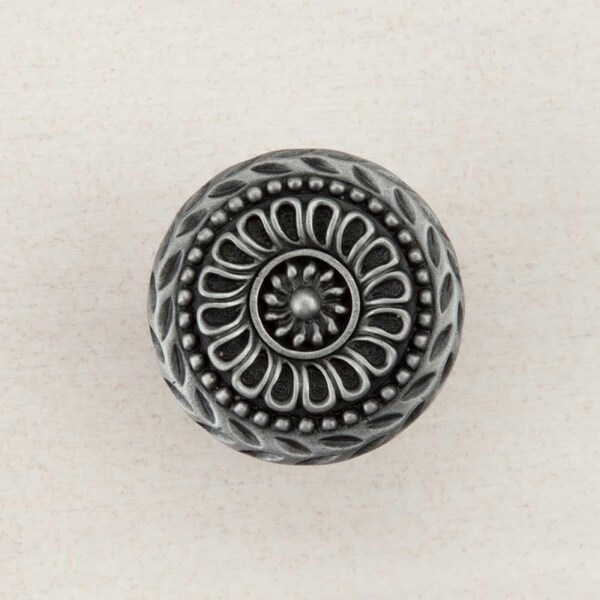 Acorn Mfg Artisan Collection Lace Circle Knob, Antique Pewter - DQFPP