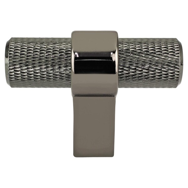 Curtilage 2 in. Radial Reign T-Shape Cabinet Knob, Black Nickel - CU3338281