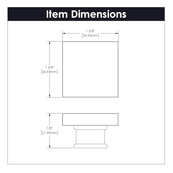 Hickory Hardware Crystal Palace Collection Knob 1-3/8 Inch Square Crysacrylic with Polished Nickel Finish - H079525-CA14