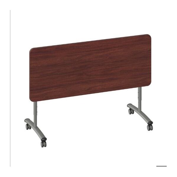 Correll Rectangle Premium Sit To Stand HPL Flip Top Table, 72 in W, 28 in to 38 in H, Particleboard Top - FTS2472-20-14-20