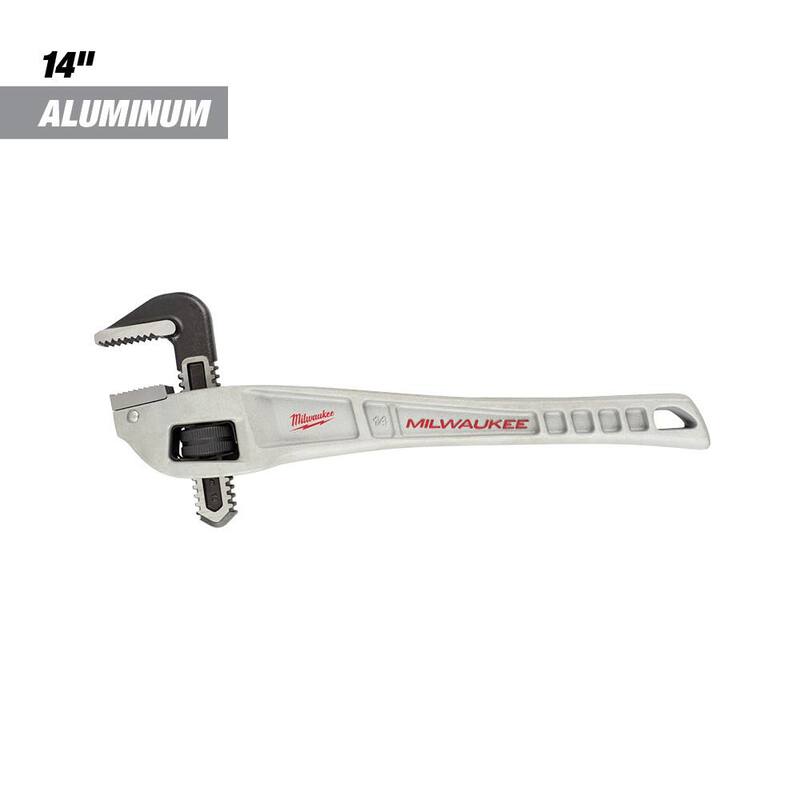 Llave de tubo de aluminio de 14 pulgadas con mango de desplazamiento y cortador de tubos de cobre de ajuste rápido de 3-1/2 pulgadas (paquete de 2) - 48-22-7184-48-22-4254