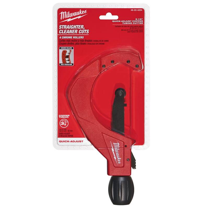 Llave de tubo de aluminio de 14 pulgadas con mango de desplazamiento y cortador de tubos de cobre de ajuste rápido de 3-1/2 pulgadas (paquete de 2) - 48-22-7184-48-22-4254