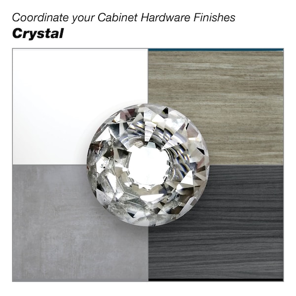 Richelieu 1 3/8 in (35 mm) Clear, Brushed Nickel Eclectic Metal, Acrylic Cabinet Knob - BP1008519511