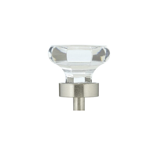 Richelieu 1 3/8 in (35 mm) Clear, Brushed Nickel Eclectic Metal, Acrylic Cabinet Knob - BP1008519511