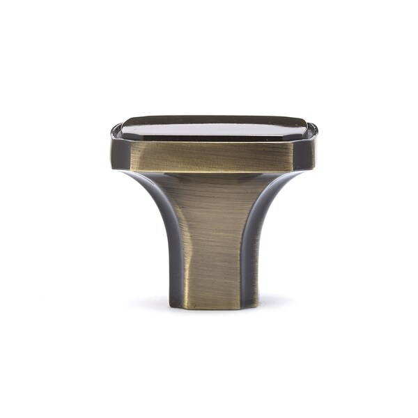 Richelieu 1 3/8 in. X 1 3/8 in. (35 mm x 35 mm) Antique English Transitional Metal Cabinet Knob - BP77035AE