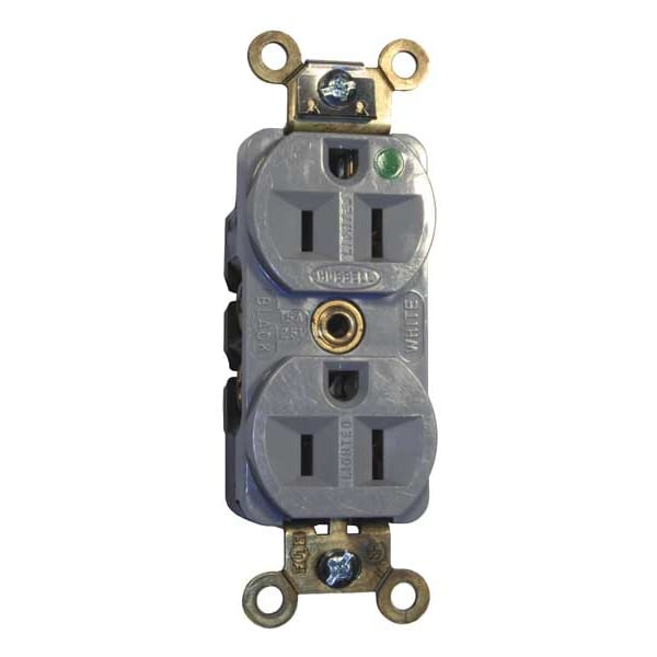 Receptáculo duplex de 15A Hubbell 125VAC 5-15R GY - HBL8200ILGY