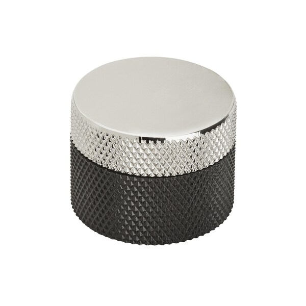 Amerock Transcendent 1-1/4 in 32 mm Diameter Matte Black/Polished Nickel Cabinet Knob - BP196732MBPN