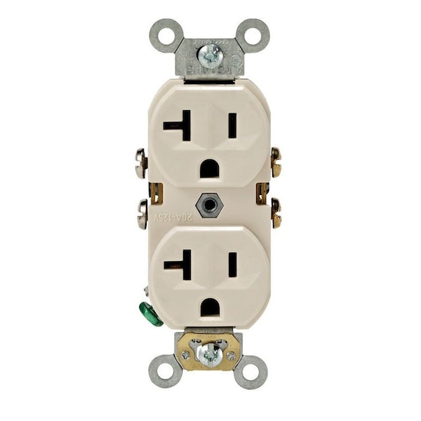 Leviton Salida de Almendra Claro Dúplex de 20 amperes y 125 voltios 5-20R - 0BR20-0TS