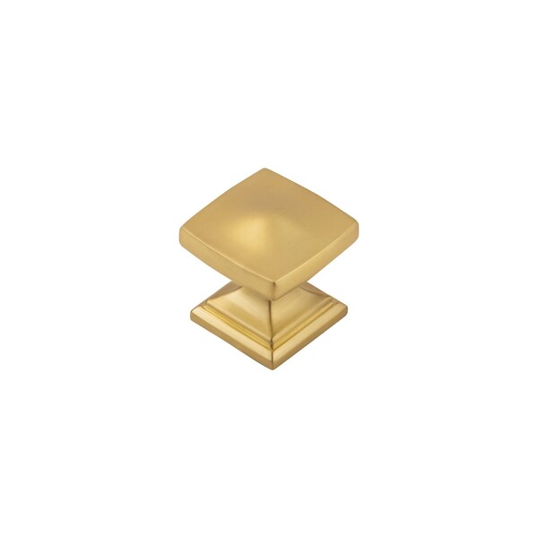 Hickory Hardware Dover Collection Knob 1-1/4 Inch Square Brushed Golden Brass Finish - H078769BGB