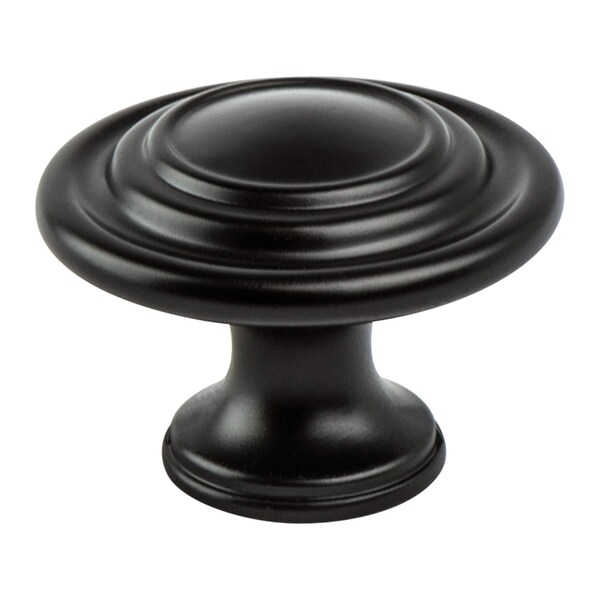 Berenson Traditional Advantage Four Matte Black Ringed Knob - 0935-155-P