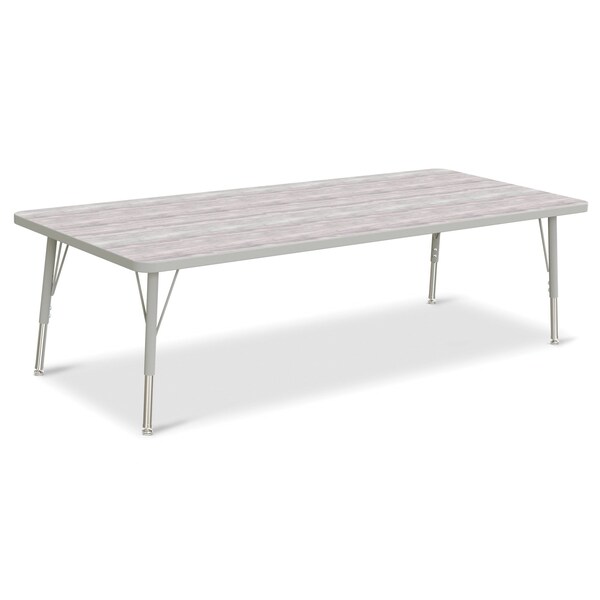 Jonti-Craft Berries Rectangle Activity Table, 30 in. x 72 in., E-height, Driftwood Gray/Gray/Gray - 6413JCE450