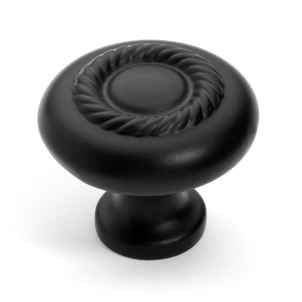 Dynasty Hardware Super Saver Rope Cabinet Knob Flat Black - K5104FB