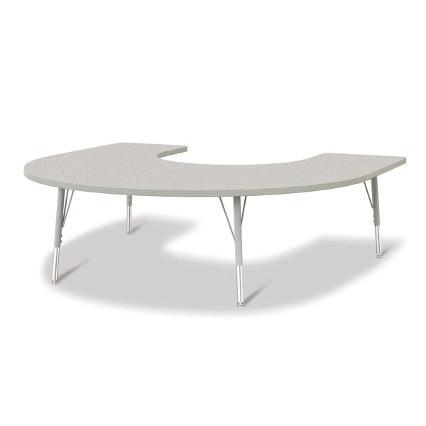 Jonti-Craft Berries Horseshoe Activity Table, 66 in. x 60 in., E-height, Freckled Gray/Gray/Gray - 6445JCE000