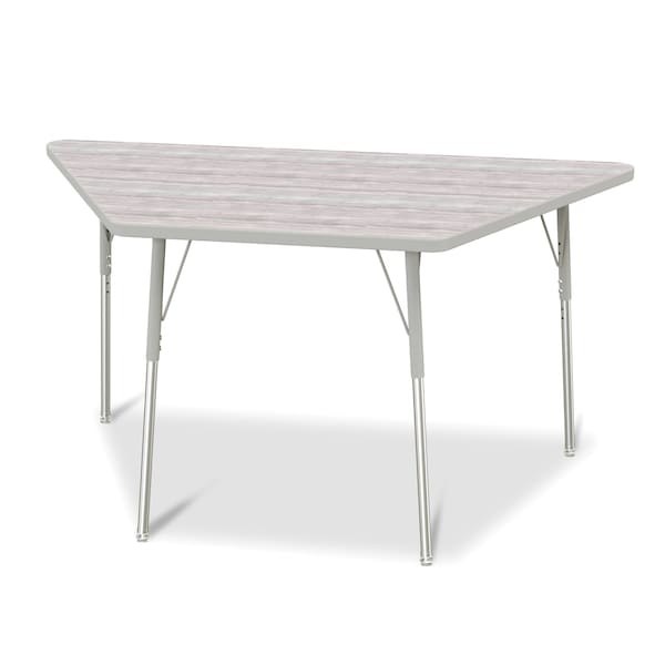 Jonti-Craft Berries Trapezoid Activity Table, 30 in. x 60 in., A-height, Driftwood Gray/Gray/Gray - 6443JCA450