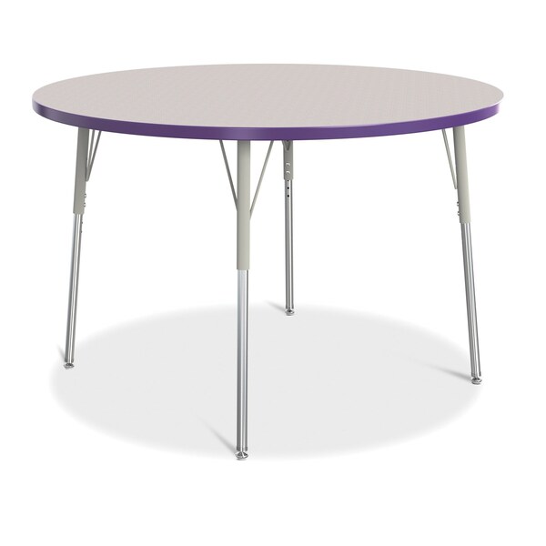 Jonti-Craft Berries Round Activity Table, 48 in. Diameter, A-height, Freckled Gray/Purple/Gray - 6433JCA004