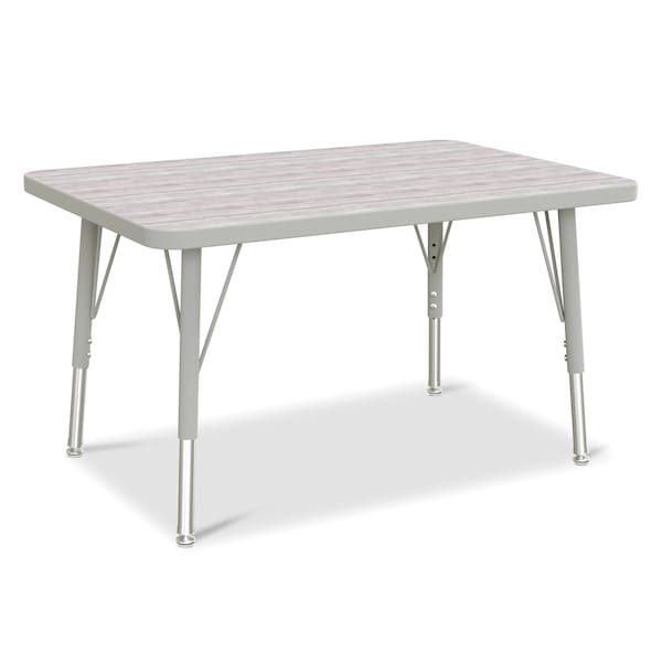 Jonti-Craft Berries Rectangle Activity Table, 24 in. x 36 in., E-height, Driftwood Gray/Gray/Gray - 6478JCE450