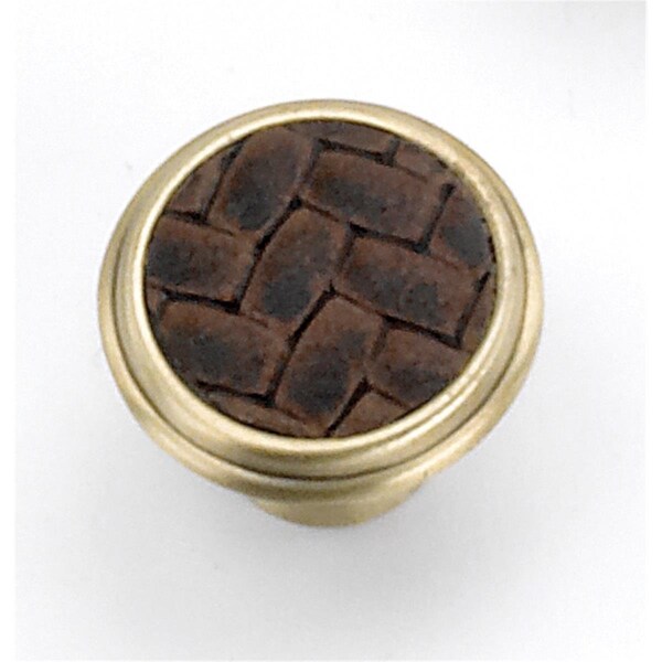 Perfectpatio Round Knob - Satin Brass-Saddle Brown - PE3196280