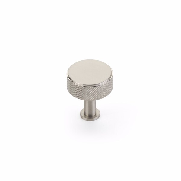 Schaub 1-1/4in Center to Center Pub House Knurled Cabinet Knob Brushed Nickel Finish - 5002-BN