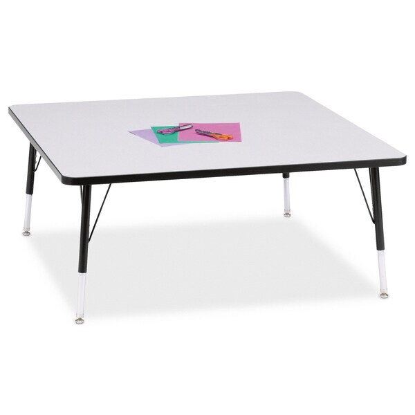 Jonti-Craft Berries Square Activity Table, 48 in. x 48 in., E-height, Freckled Gray/Black/Black - 6418JCE180
