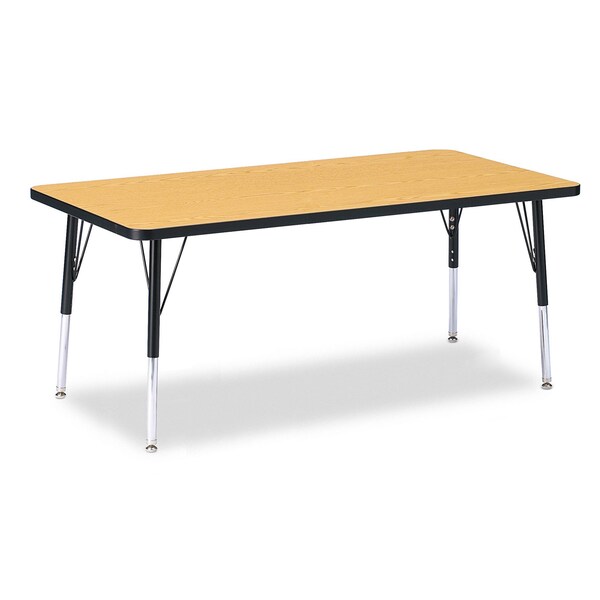 Jonti-Craft Berries Rectangle Activity Table, 30 in. x 60 in., E-height, Oak/Black/Black - 6408JCE210