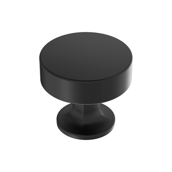 Amerock Everett 1-5/16 inch 33mm Diameter Matte Black Cabinet Knob - BP37102MB
