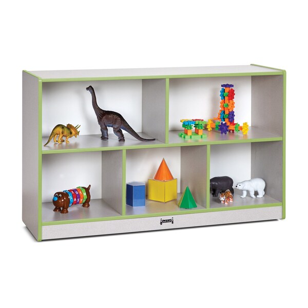 Jonti-Craft Rainbow Accents Low Single Mobile Storage Unit, Key Lime Green - 0392JCWW130