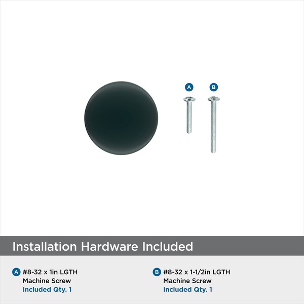 Amerock Riva 1-1/4 in 32 mm Diameter Matte Black Cabinet Knob - BP55362MB