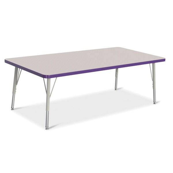Jonti-Craft Berries Rectangle Activity Table, 30 in. x 60 in., E-height, Freckled Gray/Purple/Gray - 6408JCE004