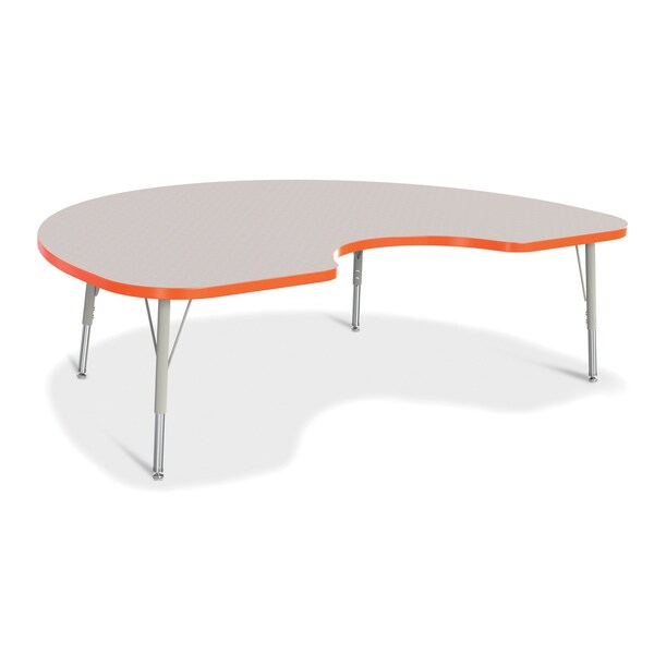 Jonti-Craft Berries Kidney Activity Table, 48 in. x 72 in., E-height, Freckled Gray/Orange/Gray - 6423JCE114