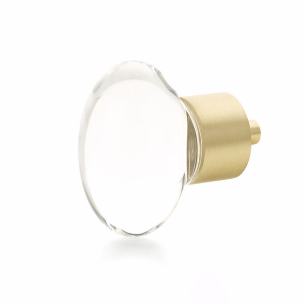 Schaub City Lights Oval Glass Knob Satin Brass Finish - 60-SB