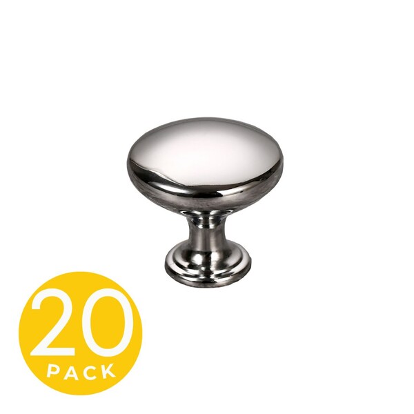 Sapphire Alpha Series 1 in. Modern Polished Chrome Round Cabinet Knob (20-Pack) - SP-1145-K-CP-20