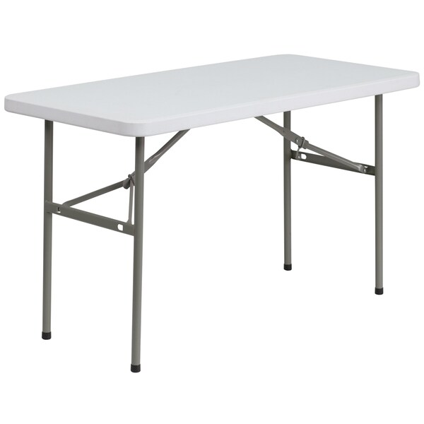 Flash Furniture 24 W, 48.25 L, 29 H, Metal, Plastic, Plastic: Polyethylene Top, Granite White - 5-DAD-YCZ-122-2-GG