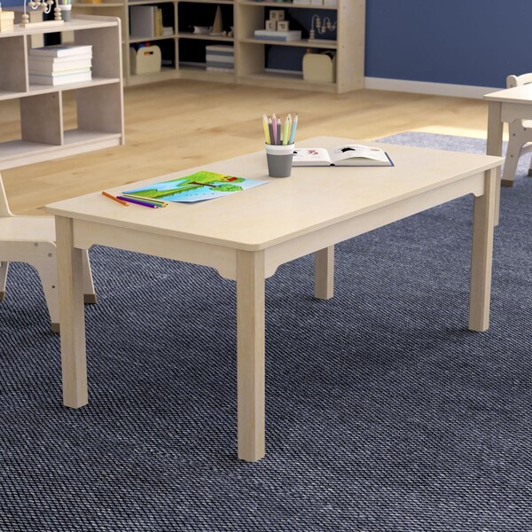 Flash Furniture 23.5 in W, 47.25 in L, 18 in H, Beechwood, Birch Plywood, Beech - MK-ME088011-GG