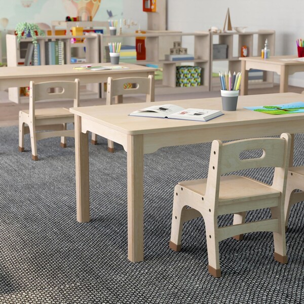 Flash Furniture 23.5 in W, 47.25 in L, 18 in H, Beechwood, Birch Plywood, Beech - MK-ME088011-GG