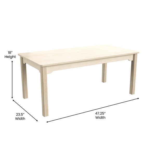 Flash Furniture 23.5 in W, 47.25 in L, 18 in H, Beechwood, Birch Plywood, Beech - MK-ME088011-GG