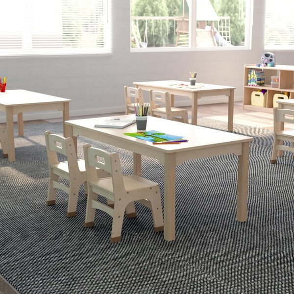 Flash Furniture 23.5 in W, 47.25 in L, 18 in H, Beechwood, Birch Plywood, Beech - MK-ME088011-GG