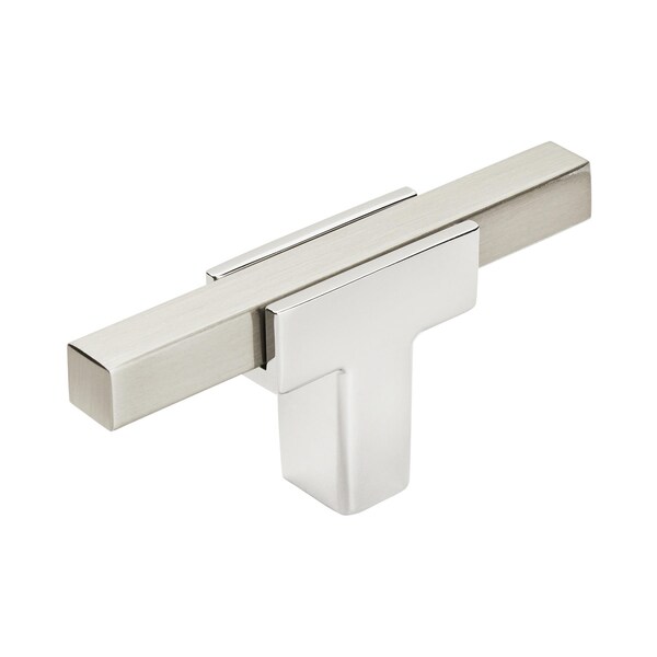 Amerock Urbanite 2-5/8 in 67 mm Length Polished Chrome/Satin Nickel Cabinet Knob - BP6726G10