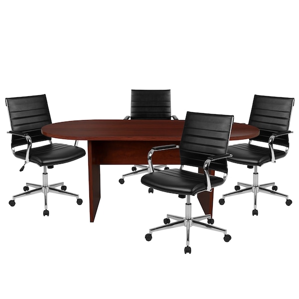 Flash Furniture Oval 35" W, 72" L, 29.5" H, Laminate Top, Red - BLN-6GCMHG595M-BK-GG