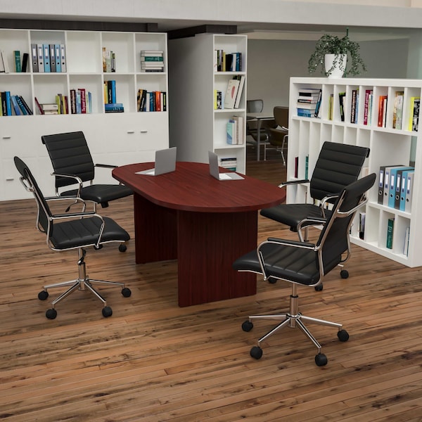 Flash Furniture Oval 35" W, 72" L, 29.5" H, Laminate Top, Red - BLN-6GCMHG595M-BK-GG