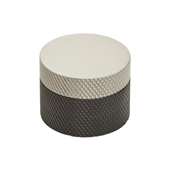 Amerock Transcendent 1-1/4 in 32 mm Diameter Matte Black/Silver Champagne Cabinet Knob - BP196732MBSC