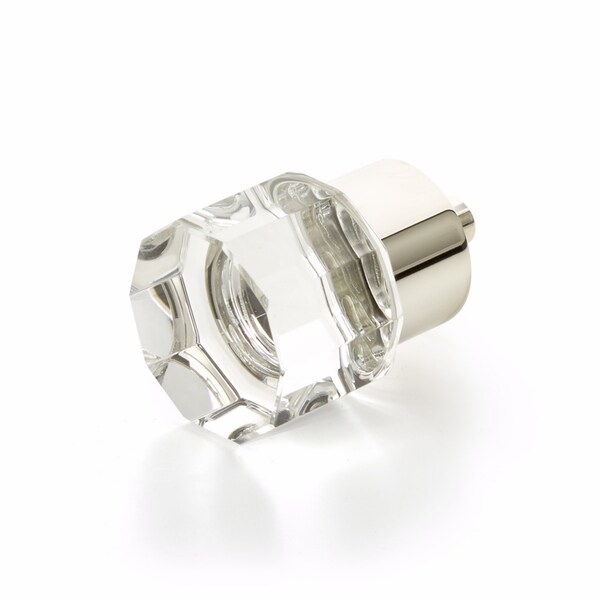 Schaub City Lights Round Multi Sided Glass Knob Polished Nickel Finish - 55-PN